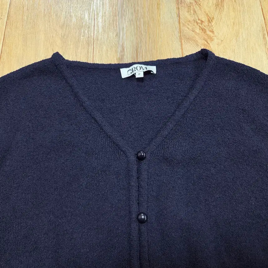 [BUNJANG] GROVE WEIN Cardigan Navy/White / 그로브(GROVE) WEIN 가디건 55-66 새상품