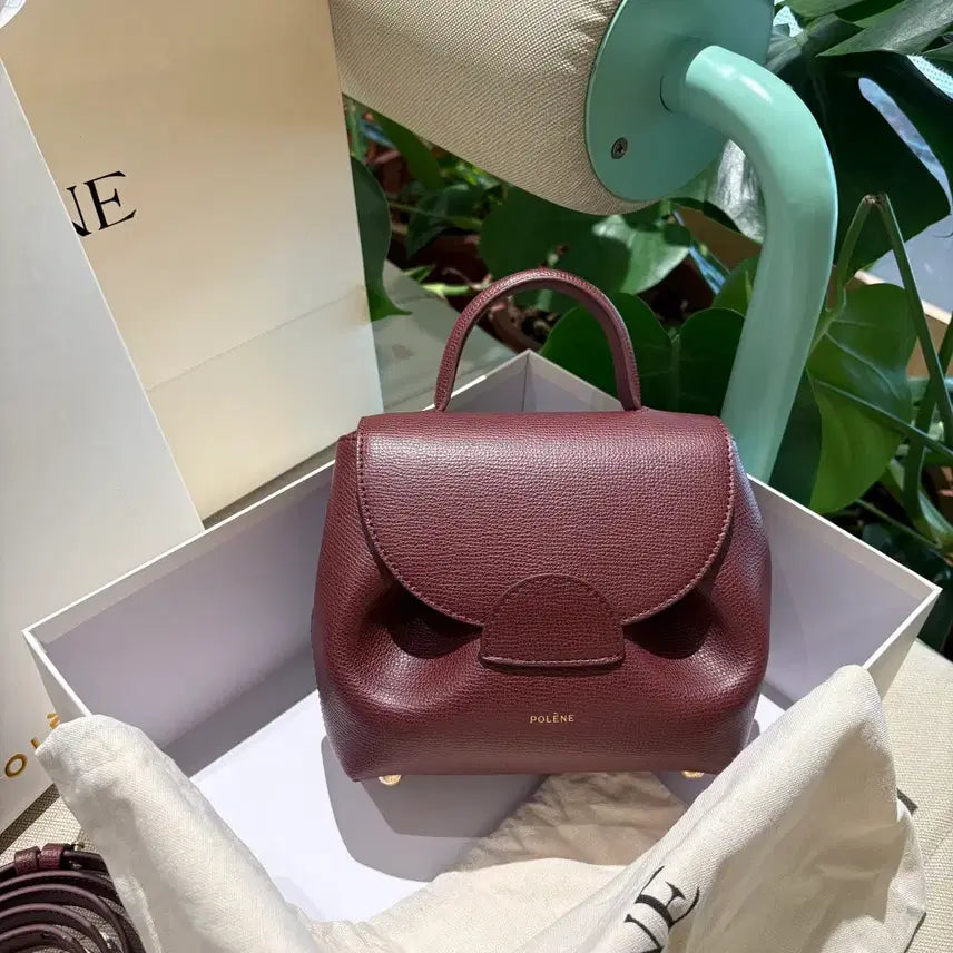 [BUNJANG] Polene Red Leather Clutch Shoulder Bag Women&