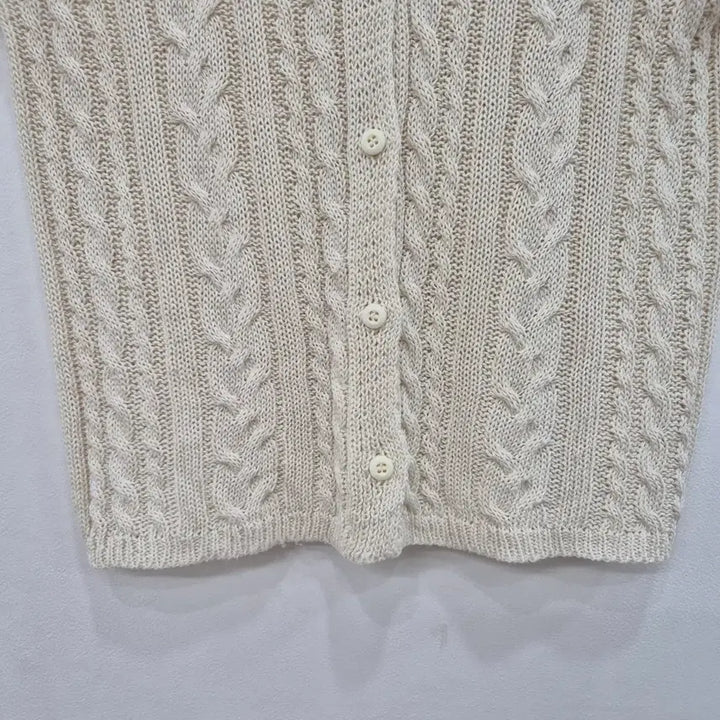 [BUNJANG] Short-Sleeve Cable Knit Cardigan / 반팔 꽈배기 니트 가디건