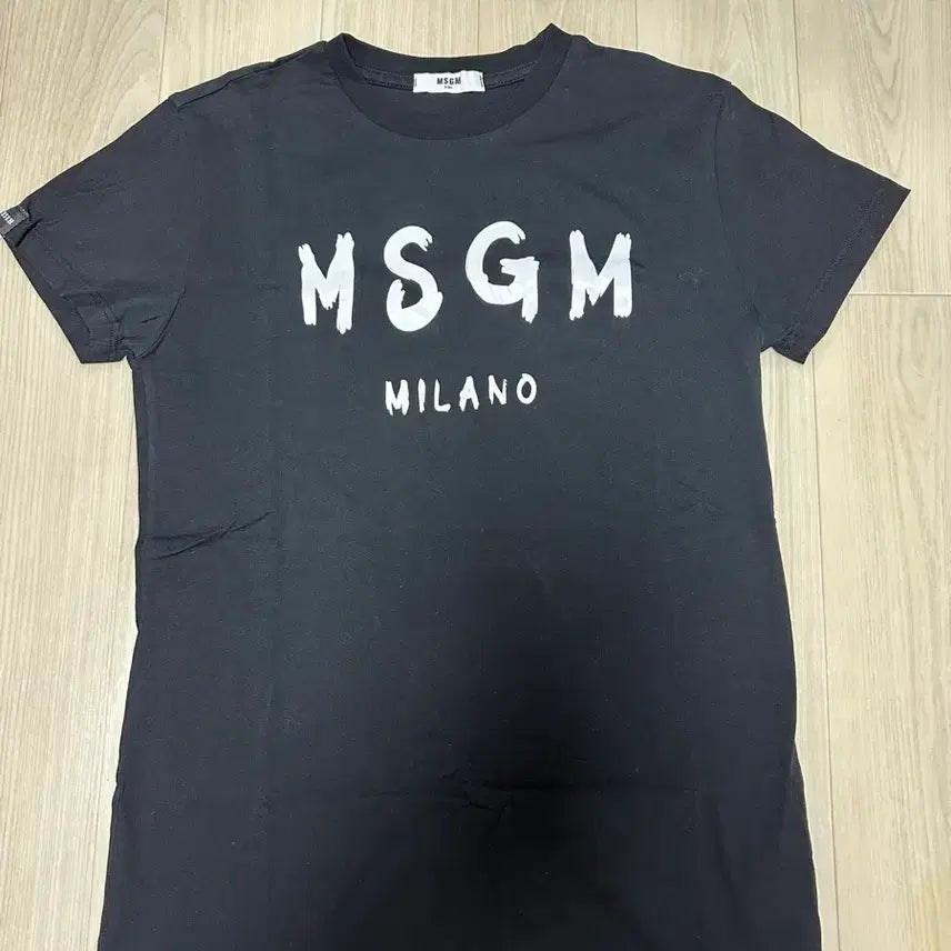 [BUNJANG] MSGM Kids Black Short Sleeve T-Shirt / MSGM 밀라노 블랙 반팔 티셔츠 키즈