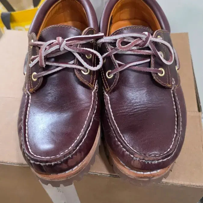 [BUNJANG] Timberland Classic 3-Eye Boat Shoes Burgundy / 팀버랜드 클래식 3아이 보트슈즈 버건디 265