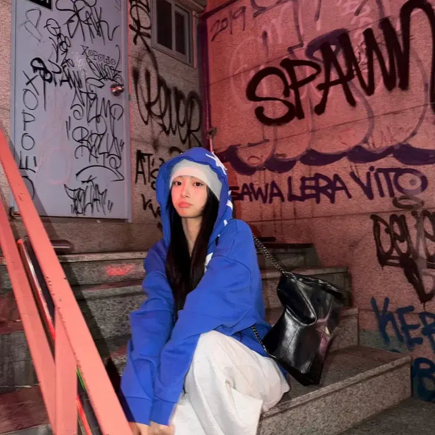 [BUNJANG] Glakk Chimera APPLIFEE Hoodie Zip-up / 글랙 키메라 아플리케 후드 집업