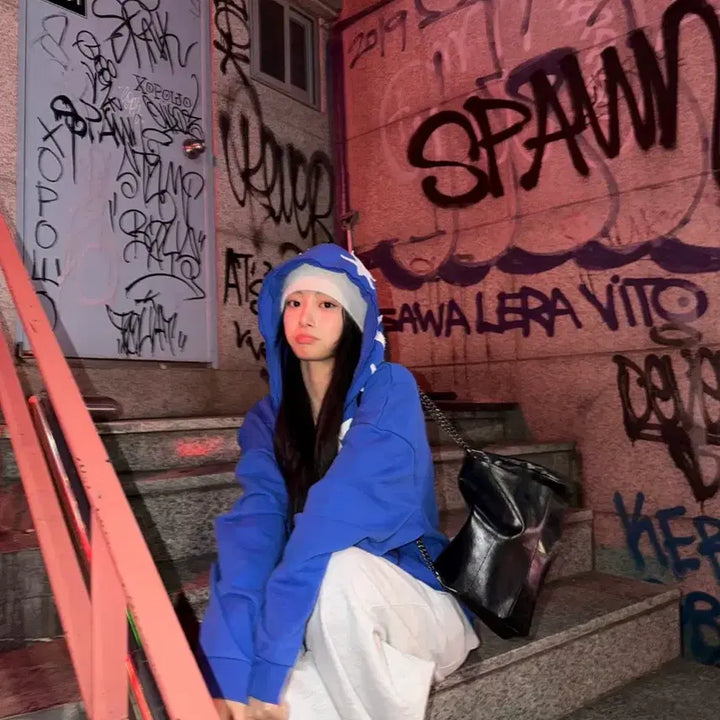 [BUNJANG] Glakk Chimera APPLIFEE Hoodie Zip-up / 글랙 키메라 아플리케 후드 집업