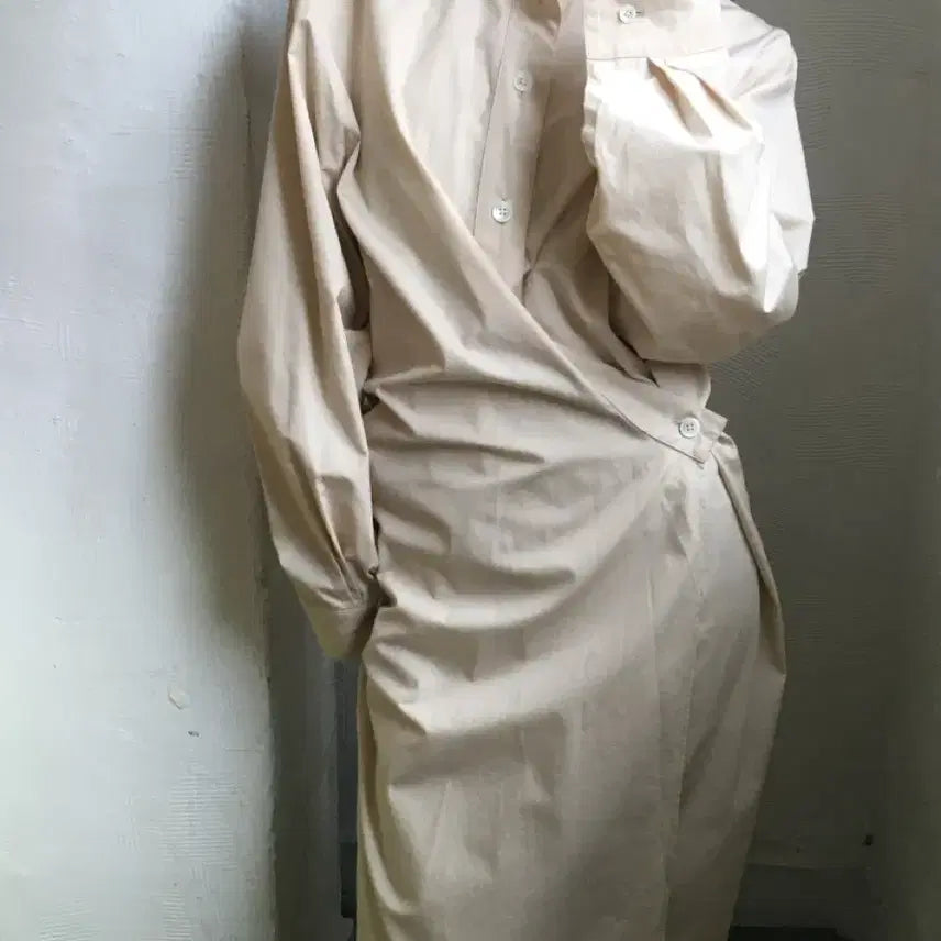 [BUNJANG] Lemaire Beige Shirt Dress / Lemaire 르메르 베이지 컬러 셔츠 원피스