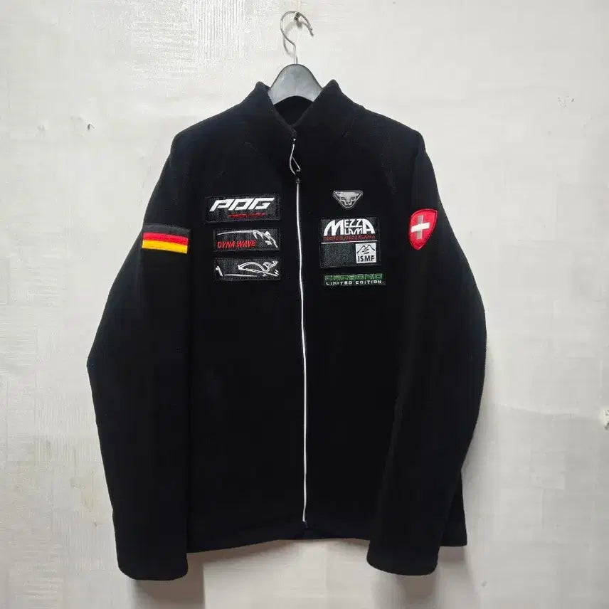 [BUNJANG] Dynafit Black Racing Patch Fleece Jacket XL / 다이나핏 블랙 레이싱 패치 플리스 자켓 XL