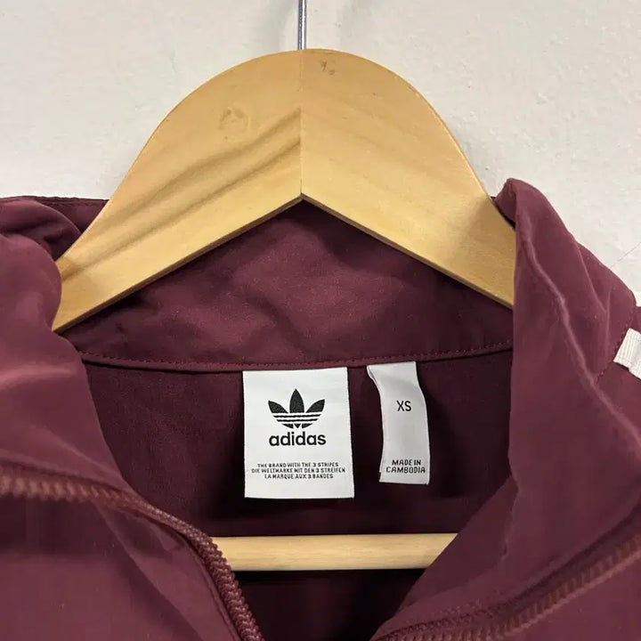 [BUNJANG] Adidas Three Stripes Cropped Half Zip Burgundy Black / XS) 아디다스 삼선 크롭 하프집업 버건디 블랙