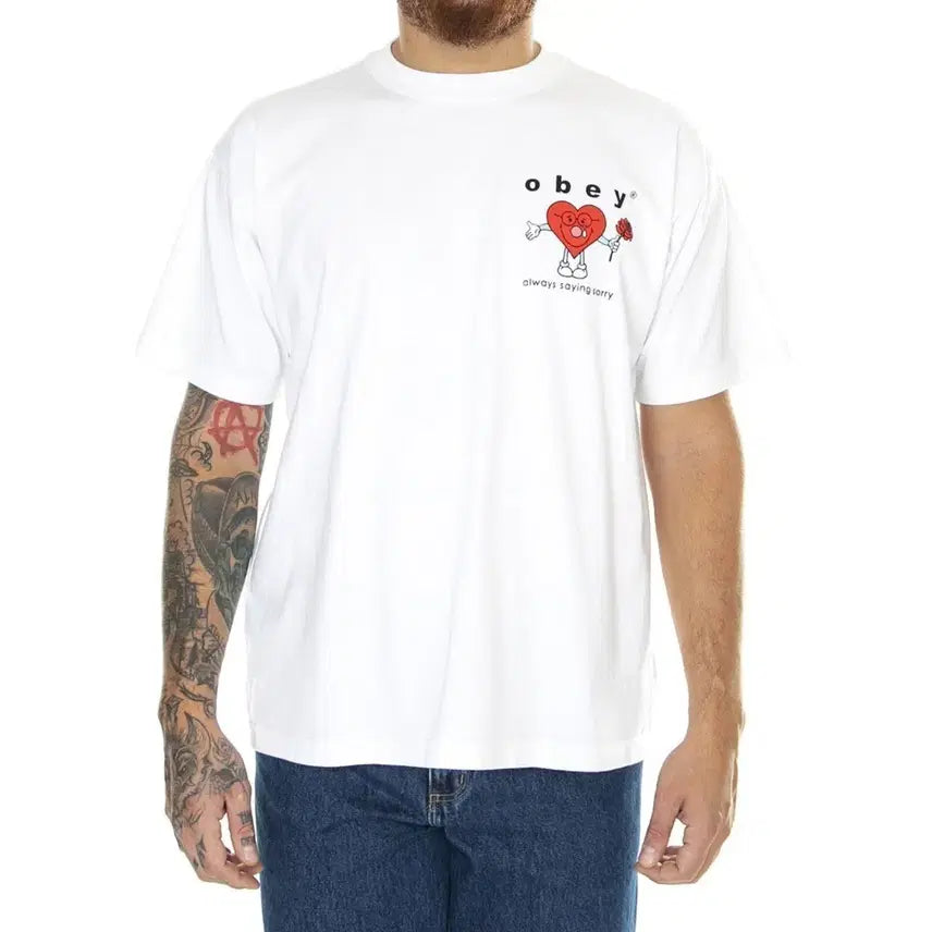 [BUNJANG] OBEY Heart Graphic T-Shirt / 오베이 obey 하트 그래픽 반팔 티셔츠 L 105 웍스아웃 빈티지