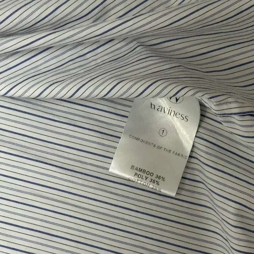 [BUNJANG] Waveness Origami Stripe Shirt Ocean Blue / 웨이비니스 오리가미 스트라이프 셔츠 오션블루