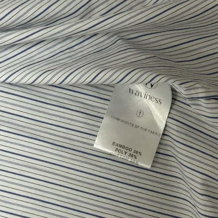 [BUNJANG] Waveness Origami Stripe Shirt Ocean Blue / 웨이비니스 오리가미 스트라이프 셔츠 오션블루