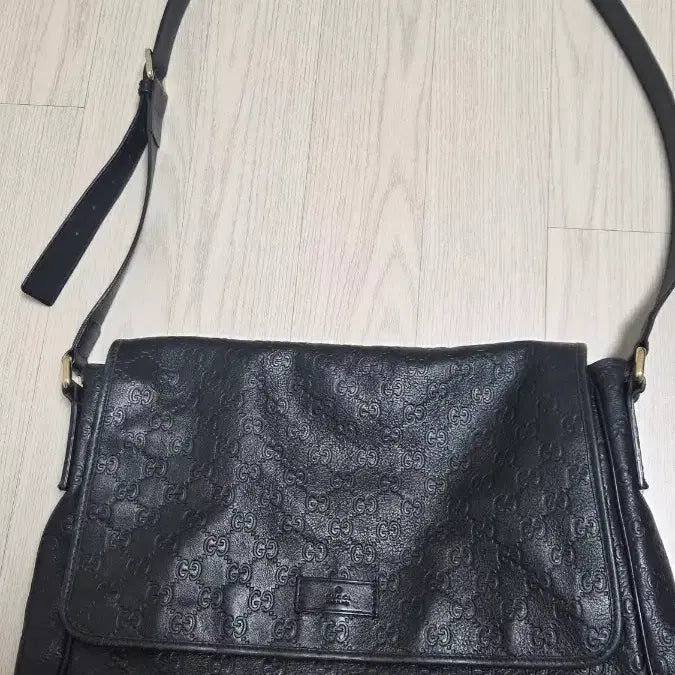 [BUNJANG] Gucci Shima Leather Black Messenger Bag / 구찌 시마 레더 블랙 메신저백