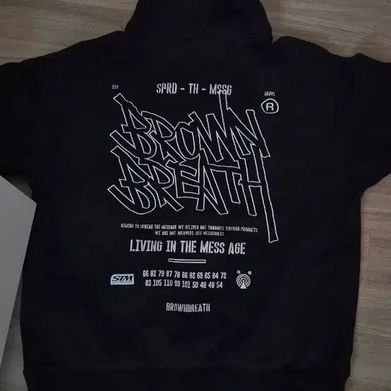 [BUNJANG] Brownbreath Logo Hoodie Black / 브라운브레스