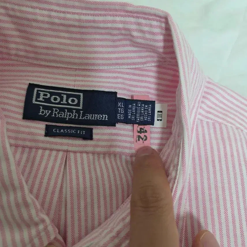 [BUNJANG] Polo Ralph Lauren Pink Stripe Oxford Shirt / 폴로 랄프로렌 핑크 스트라이프 옥스포드 셔츠