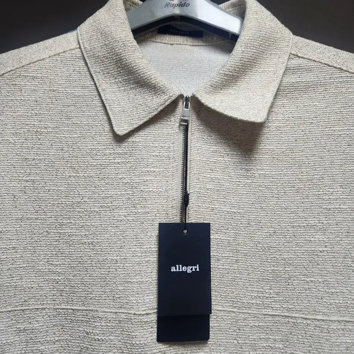 [BUNJANG] Allegri Tweed Short-Sleeve Polo Shirt - Ivory / allegri 알레그리 트위드 반팔 카라티 새상품