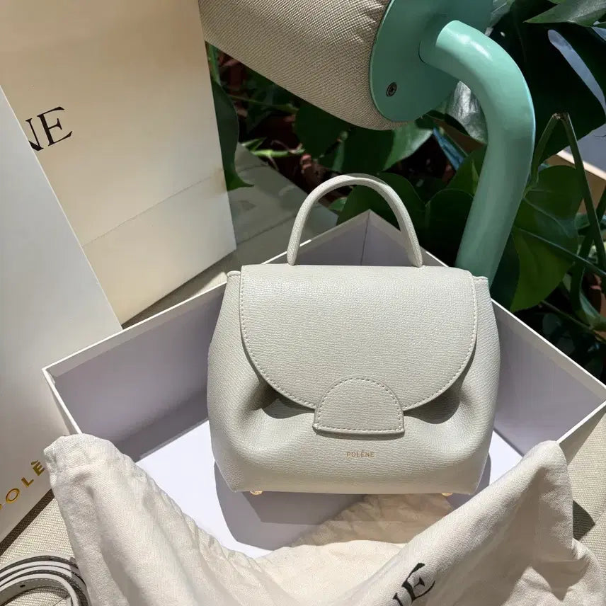 [BUNJANG] Polène White Leather Clutch Shoulder Bag Women&