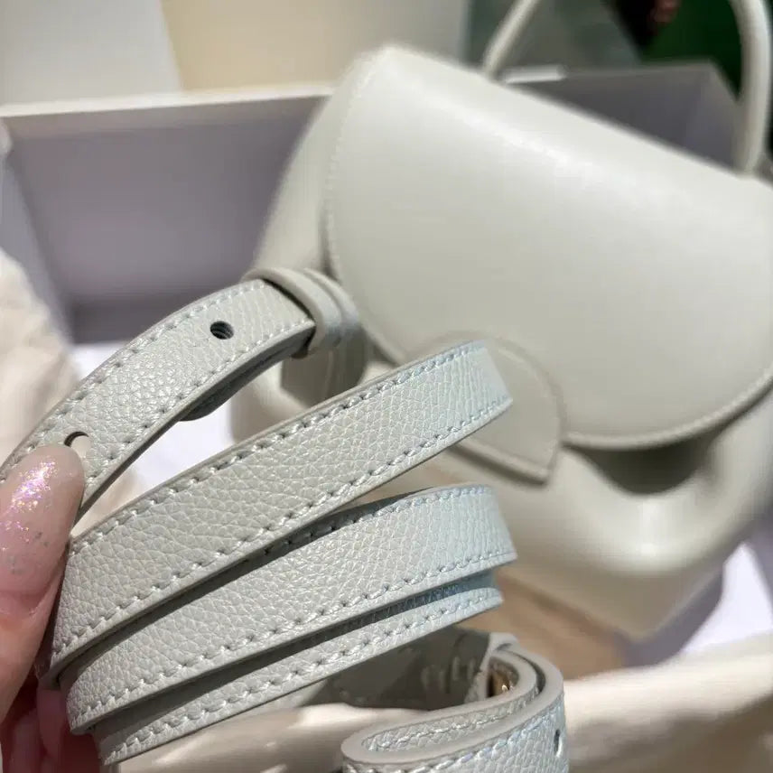 [BUNJANG] Polène White Leather Clutch Shoulder Bag Women&