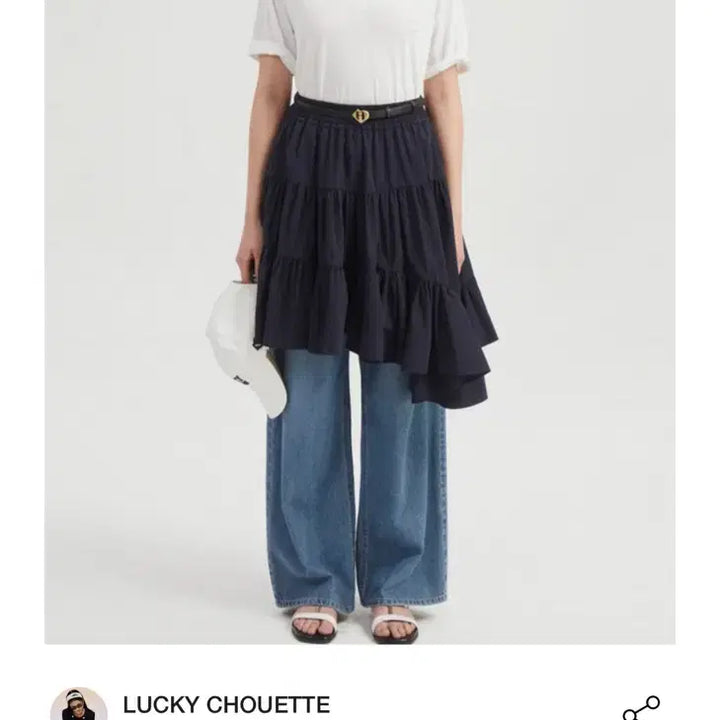 [SOLD OUT] 럭키슈에뜨 셔링 언발 미디 스커트
