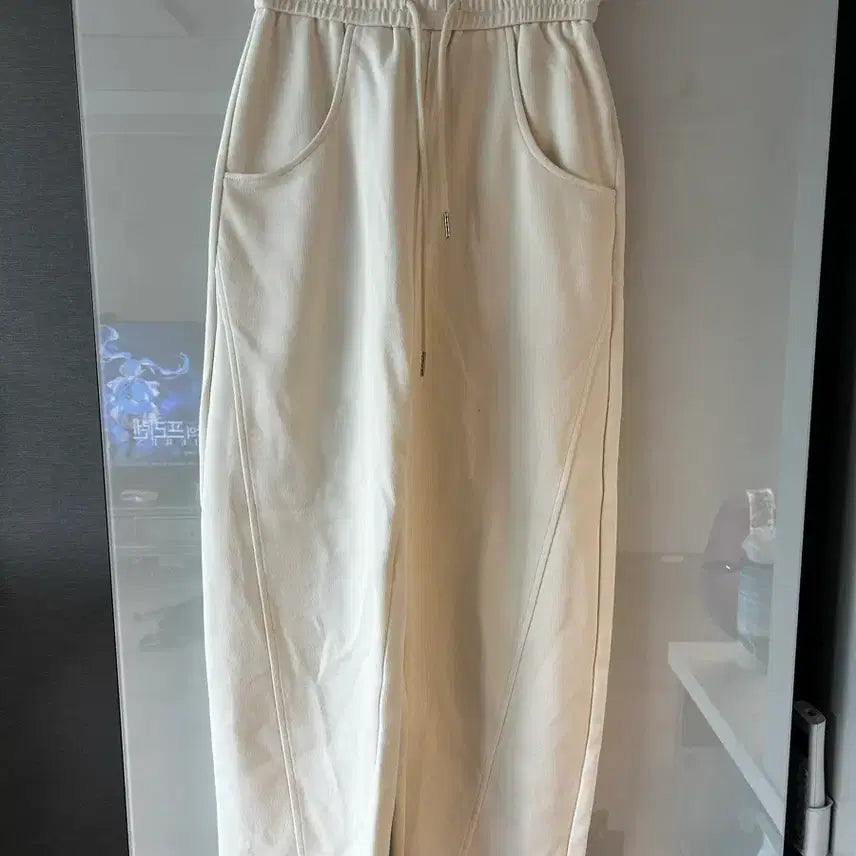 [BUNJANG] Ivory Wide Banding Pants / (미착용) 아이보리 와이드 밴딩 팬츠 판매합니다.
