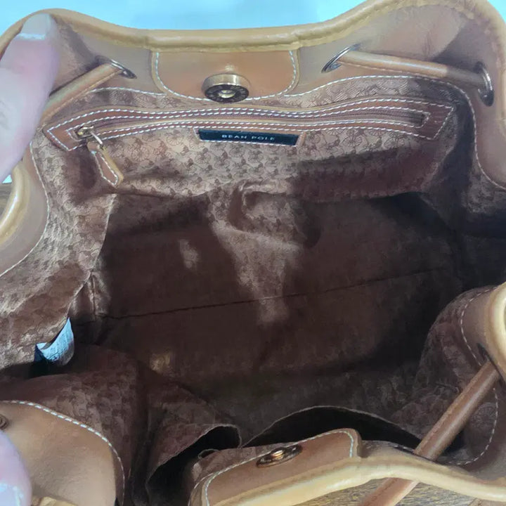 [BUNJANG] Beanpole Drawstring Leather Bag / 빈폴 복조리 가죽 가방