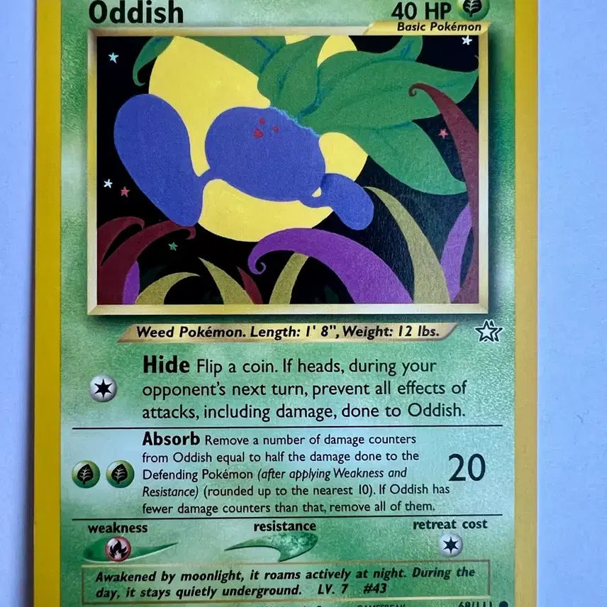 [BUNJANG] Pokemon Oddish North American English Edition / (희귀 영문판) 포켓몬, 포켓몬스터 초기 북미 뚜벅초 카드 Oddish