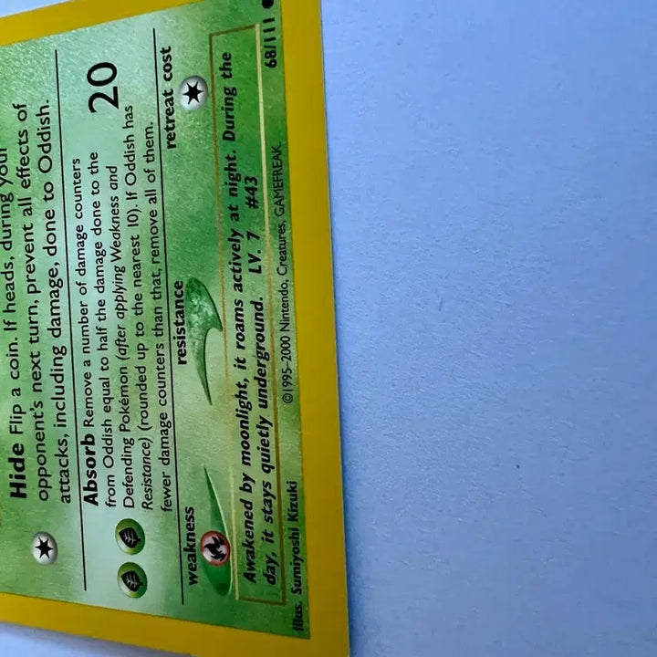 [BUNJANG] Pokemon Oddish North American English Edition / (희귀 영문판) 포켓몬, 포켓몬스터 초기 북미 뚜벅초 카드 Oddish