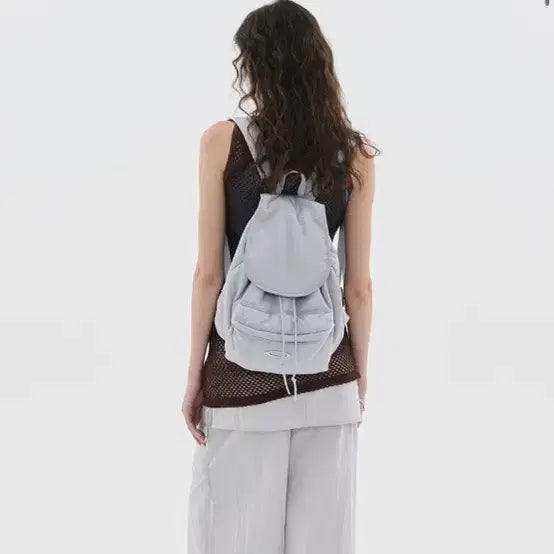 [BUNJANG] Noiago Nylon Puffer Backpack Light Grey / 노이아고 나일론 푸퍼 백팩 라이트그레이