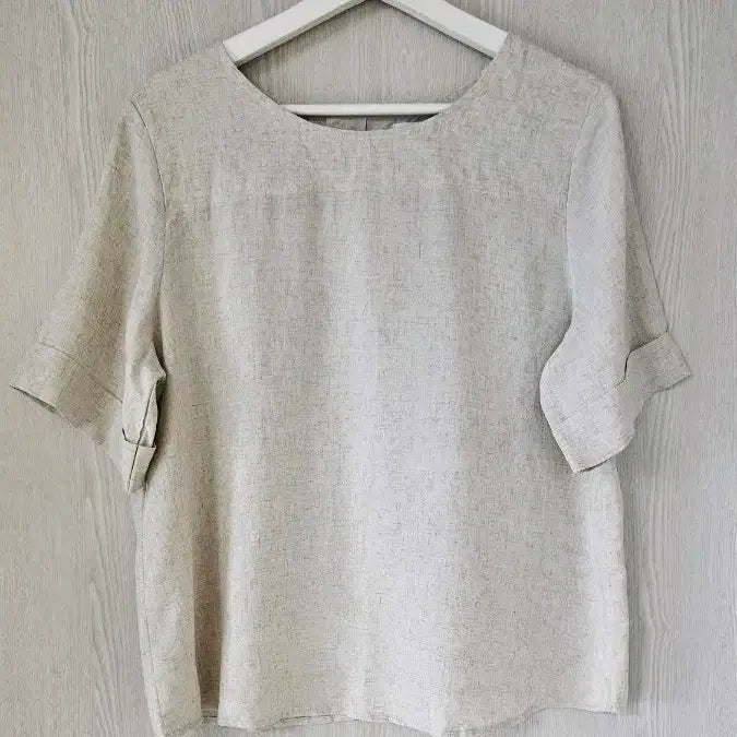 [BUNJANG] Linen Blouse - Beige / 린넨 블라우스 새상품