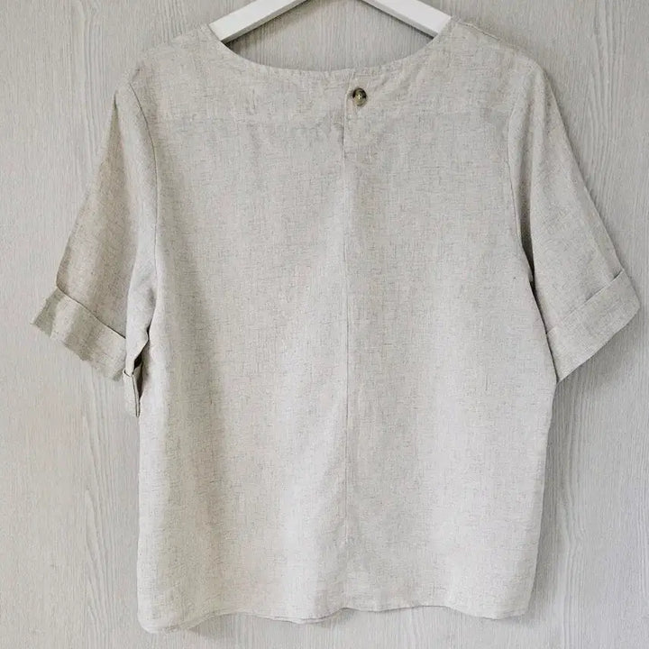 [BUNJANG] Linen Blouse - Beige / 린넨 블라우스 새상품