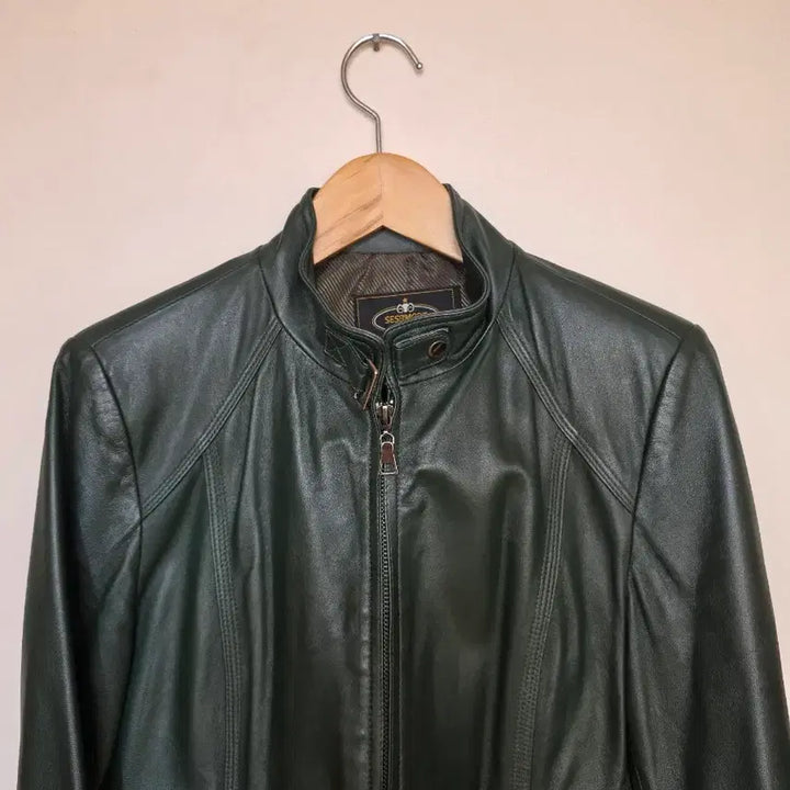 [BUNJANG] Green Lambskin Jacket / 그린 양가죽 자켓