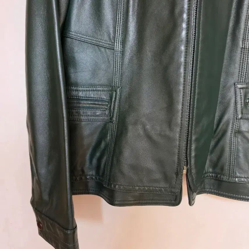 [BUNJANG] Green Lambskin Jacket / 그린 양가죽 자켓