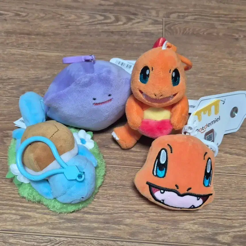 [BUNJANG] Pokemon Stuffed Animal Keychain (Charmander/Squirtle/Ditto) Bundle Set / 포켓몬스터 인형 키링  (파이리/꼬부기/메타몽)