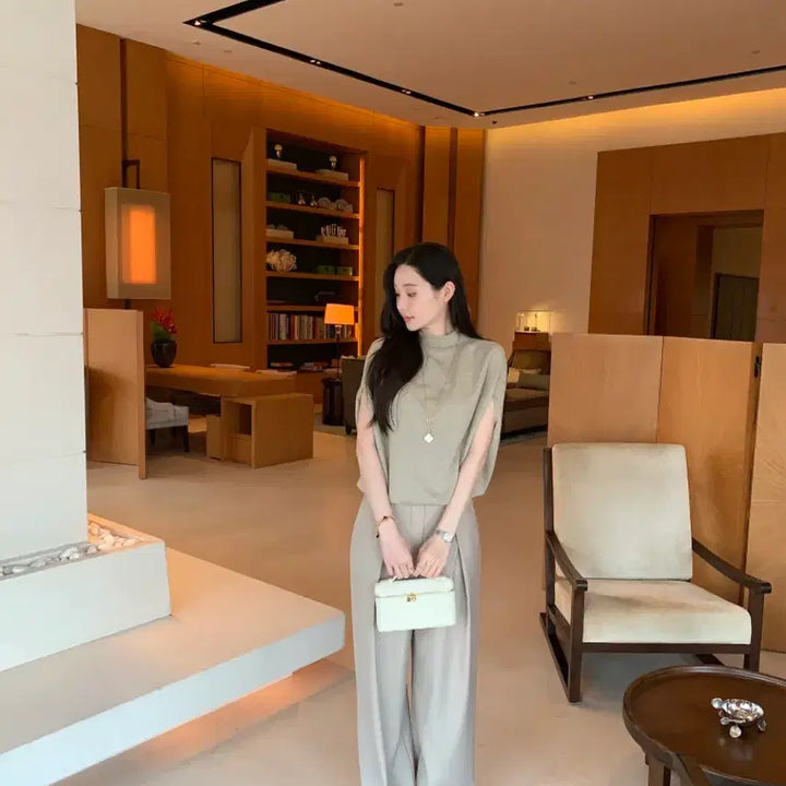 [BUNJANG] Obzee Muse Tuck Slacks Beige XS / 오브제스트 뮤즈 턱 슬랙스 xs 베이지