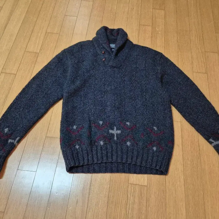 [BUNJANG] 90s Polo Ralph Lauren Cross Hand-Knit Wool Sweater / 90s 폴로 랄프로렌 십자가 핸드 울니트
