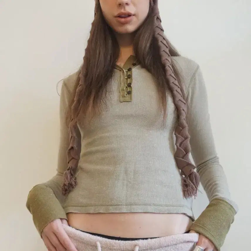 [BUNJANG] Sculptor Header Hoodie Long Sleeve Beige / 스컬프터 헤더 후드 롱슬리브 베이지