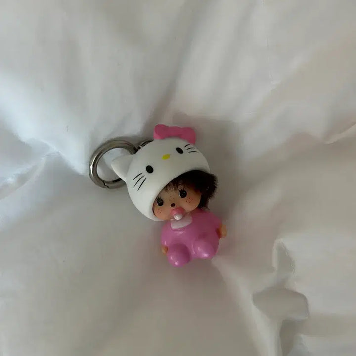 [BUNJANG] Bonny Shop Hello Kitty Monchhichi Keychain / 본리샵 키티몬치치 키링