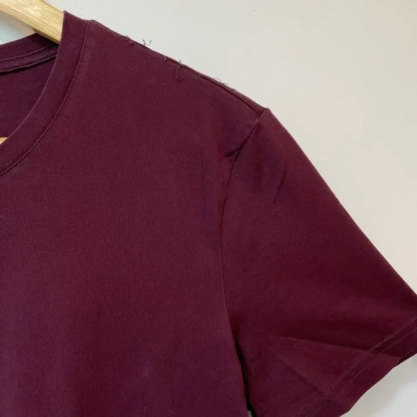 [BUNJANG] H&amp;M Burgundy Premium Cotton T-Shirt / H&amp;M 버건디 프리미엄코튼 반팔 티셔츠 S