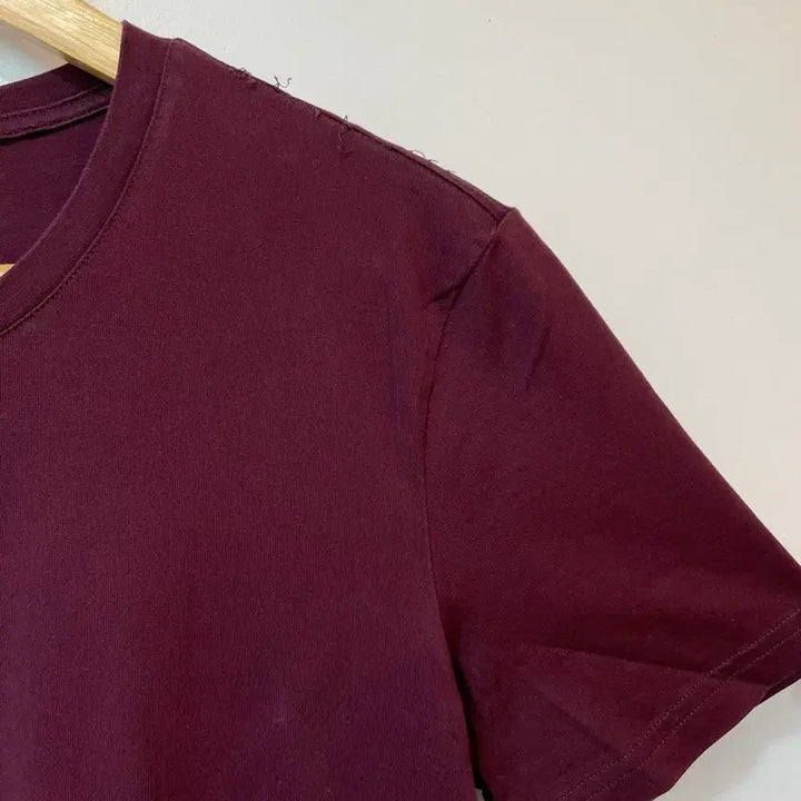[BUNJANG] H&amp;M Burgundy Premium Cotton T-Shirt / H&amp;M 버건디 프리미엄코튼 반팔 티셔츠 S