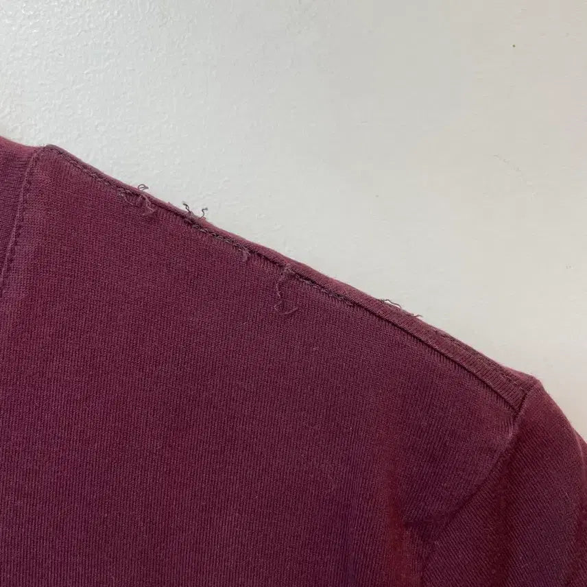 [BUNJANG] H&amp;M Burgundy Premium Cotton T-Shirt / H&amp;M 버건디 프리미엄코튼 반팔 티셔츠 S