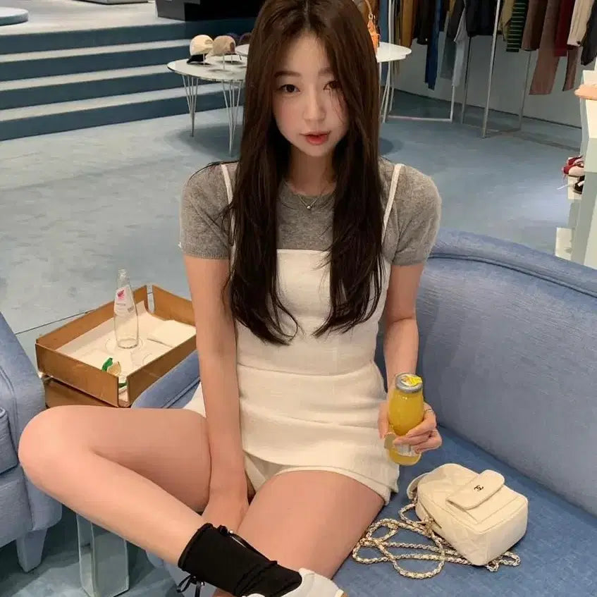 [BUNJANG] Shiseye White Tweed Bustier and Skirt Set / (오늘만)세트 시예샵 샵시예 뮤 여성 트위드 판매 화이트