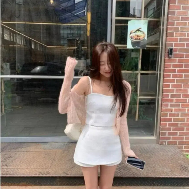 [BUNJANG] Shiseye White Tweed Bustier and Skirt Set / (오늘만)세트 시예샵 샵시예 뮤 여성 트위드 판매 화이트
