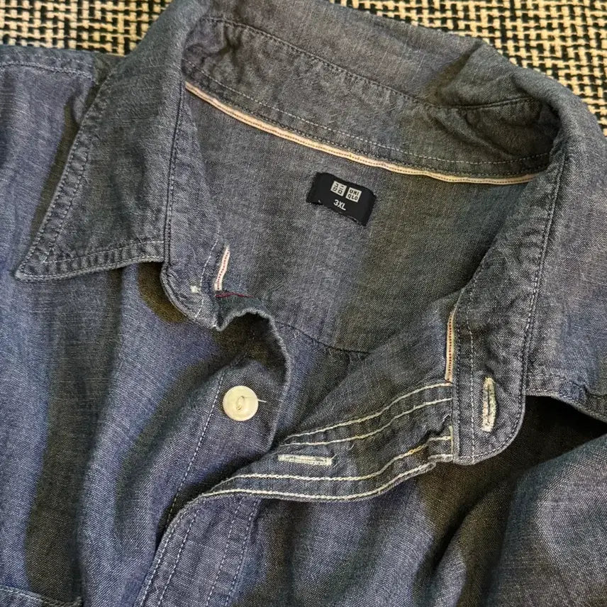 [BUNJANG] Uniqlo Chambray Work Shirt 3XL / 올드 유나클로 샴브레이 워크셔츠 3XL