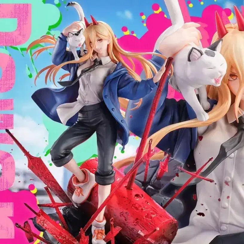 [BUNJANG] Chainsaw Man S-FIRE Power &amp; Nya-ko Figure (Unsealed) / 개봉양품) 체인소맨 S-FIRE(에스파이어) 파워&amp;냐코 피규어