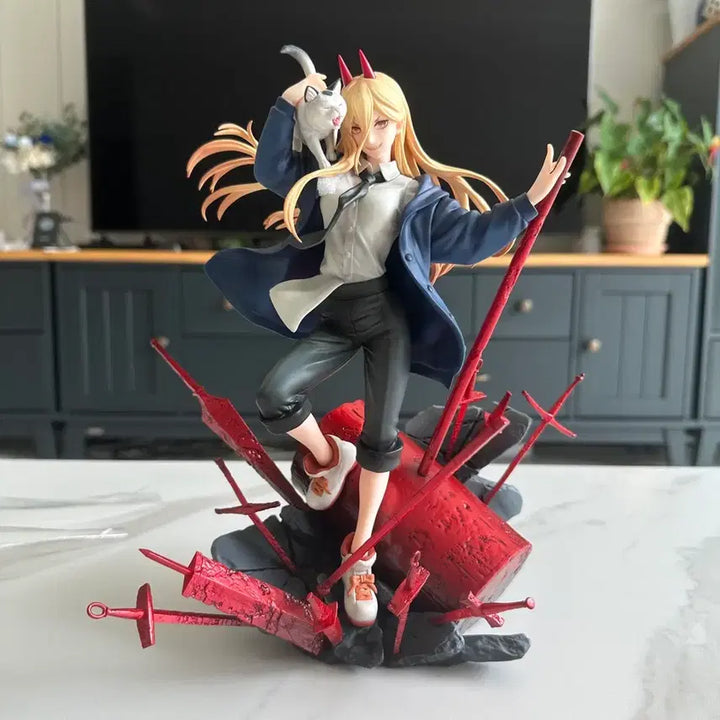 [BUNJANG] Chainsaw Man S-FIRE Power &amp; Nya-ko Figure (Unsealed) / 개봉양품) 체인소맨 S-FIRE(에스파이어) 파워&amp;냐코 피규어