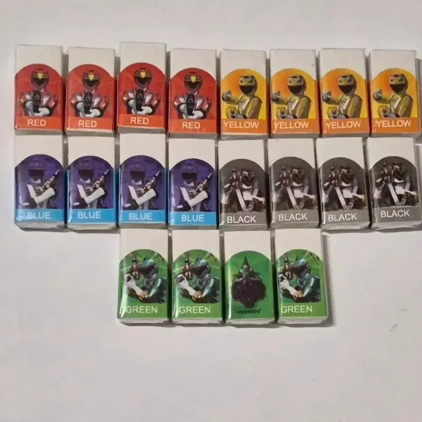 [BUNJANG] Power Rangers Eraser Set (5 Pieces) / 5개)파워레인져 지우개