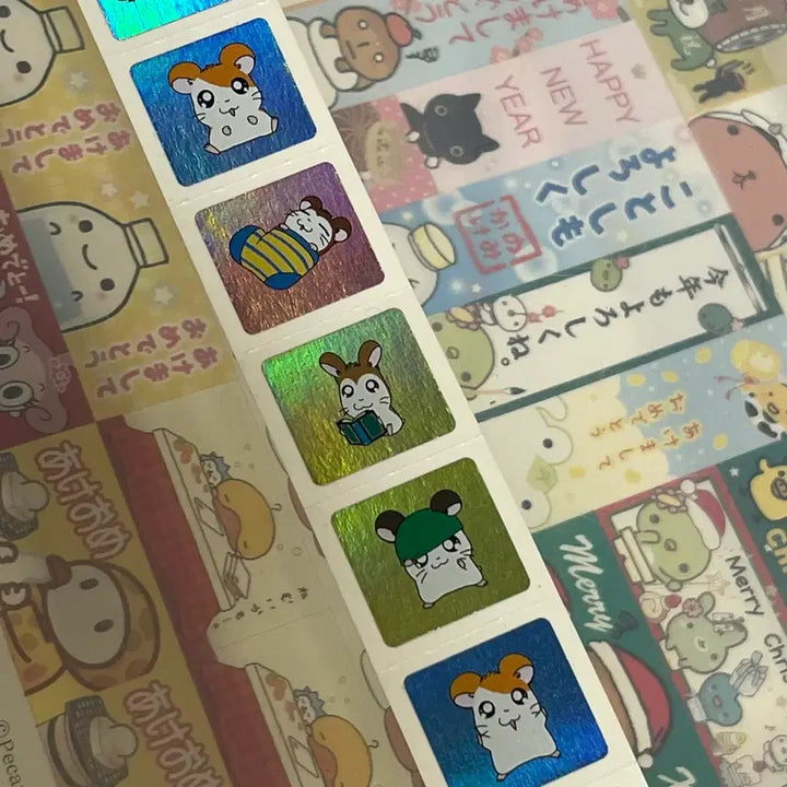 [BUNJANG] Hamtaro Classic Roll Stickers / 햄토리 고전 롤 스티커