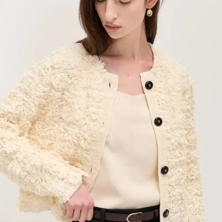 [BUNJANG] Time Loop Texture Crop Cardigan / 타임 루프 텍스처 크롭가디건