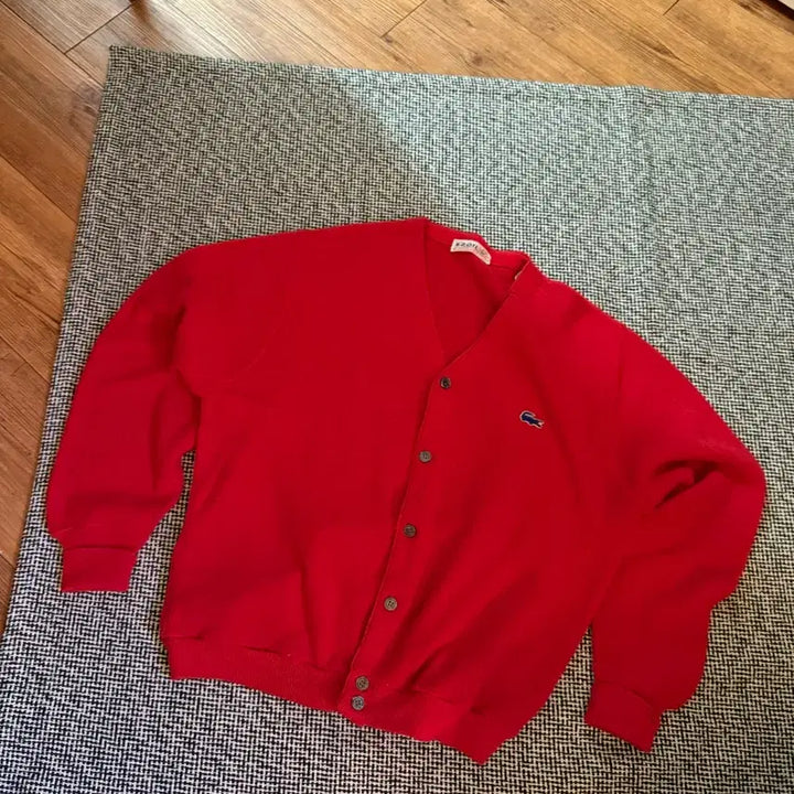 [BUNJANG] Izod Red Acrylic Cardigan / 90s usa izod 라코스테 가디건 L 레드