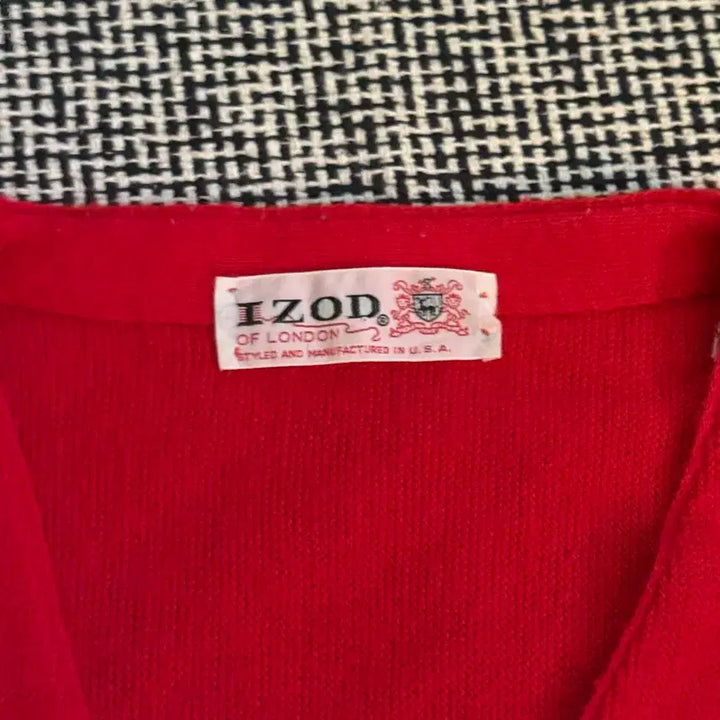 [BUNJANG] Izod Red Acrylic Cardigan / 90s usa izod 라코스테 가디건 L 레드