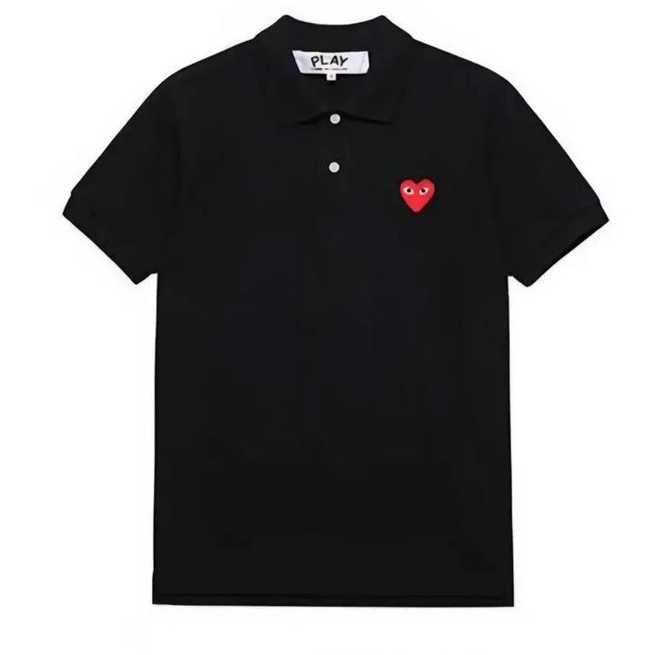[BUNJANG] Comme des Garçons Play Red Heart Patch Short-Sleeve Polo Shirt / 꼼데가르송 하트 레드와펜  PK 반팔 카라티