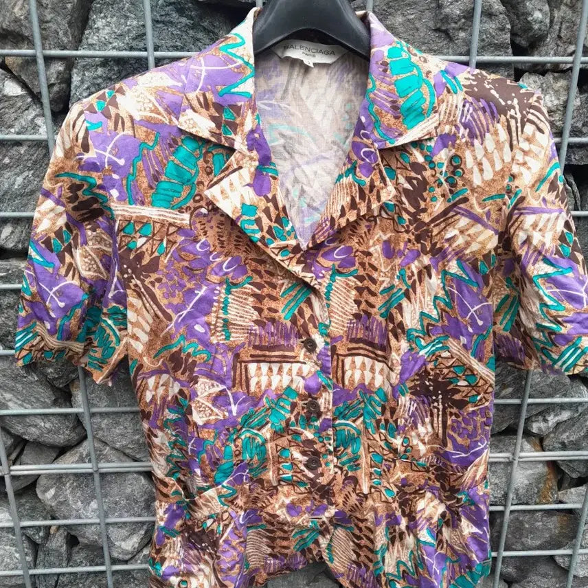 [BUNJANG] Balenciaga 80s Retro Pattern Shirt / 발렌시아가(Balenciaga) 80년대 레트로 패턴 셔츠  55)
