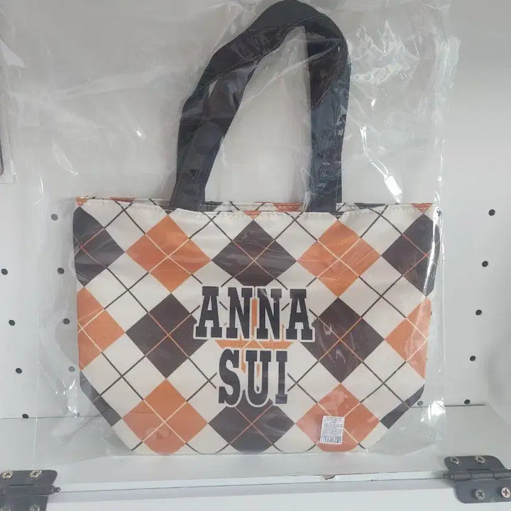 [BUNJANG] Anna Sui Argyle Check Mini Tote Bag / 안나수이 미니 토트백 (안나수이 파우치 한정 굿즈) 아가일 체크 토트백